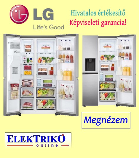 LG GSLV71PZTM Side-by-Side hűtőszekrény DoorCooling és ThinQ technológia 635L kapacitás 